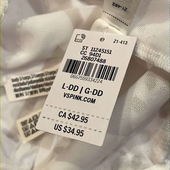 NWT Victoria’s Secret PINK The Cinched Corset Top White/Ivory Size L DD - Picture 8 of 13